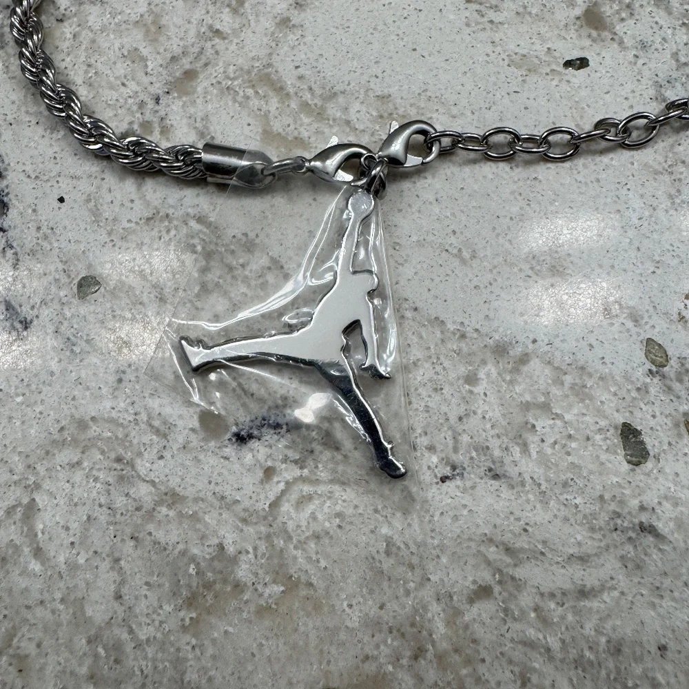 Nike‎ Air Jordon silver tone shoes sneaker ankle jewlery charm